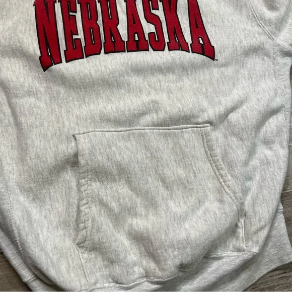 Vintage Nebraska Heavyweight Sweatshirt with Hoodie Pocket NCAA - Picture 5 of 9